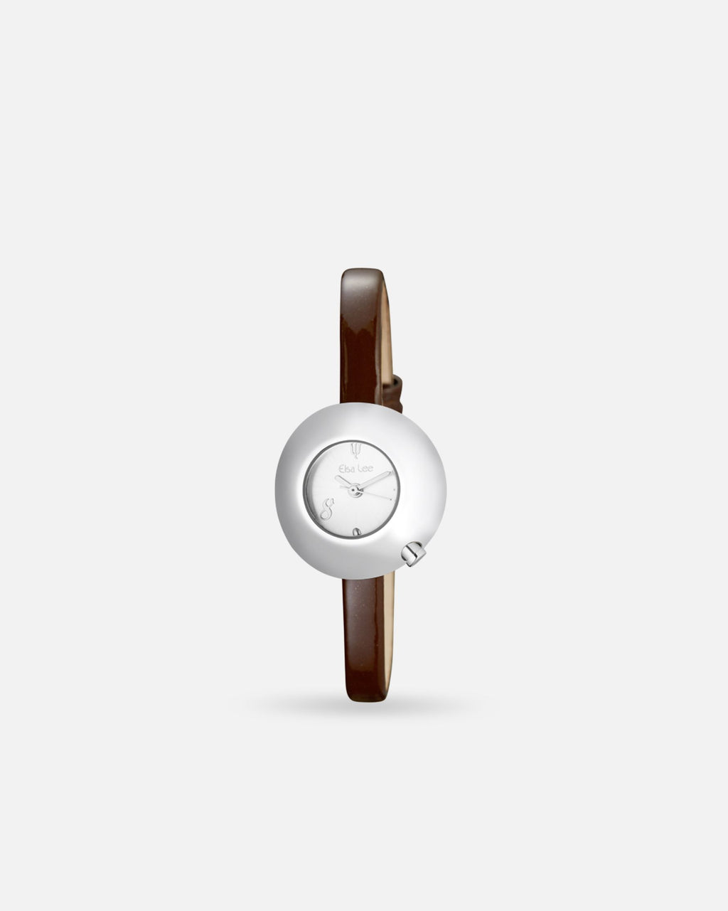 Montre Bulle – Cadran Blanc & Bracelet Cuir Camel