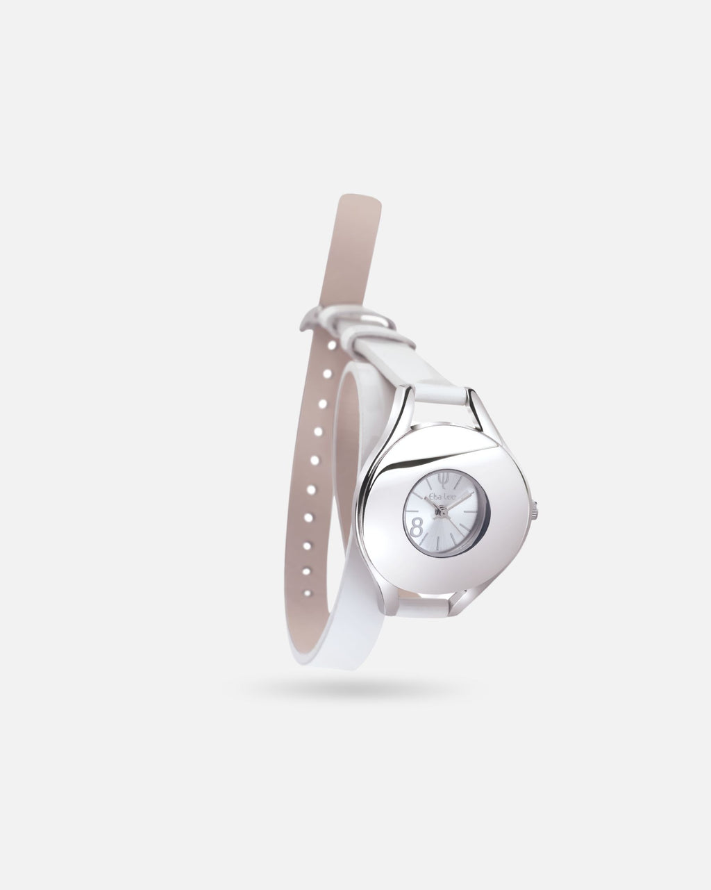 Montre Aura – Cadran Blanc & Bracelet Double Tour en Cuir Blanc
