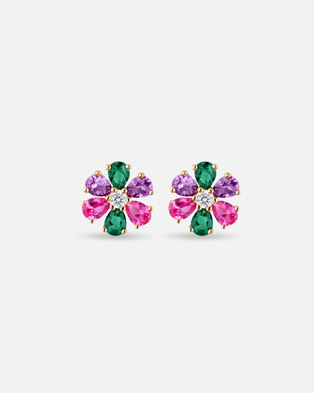 Boucles puce Flora – Argent 925 doré