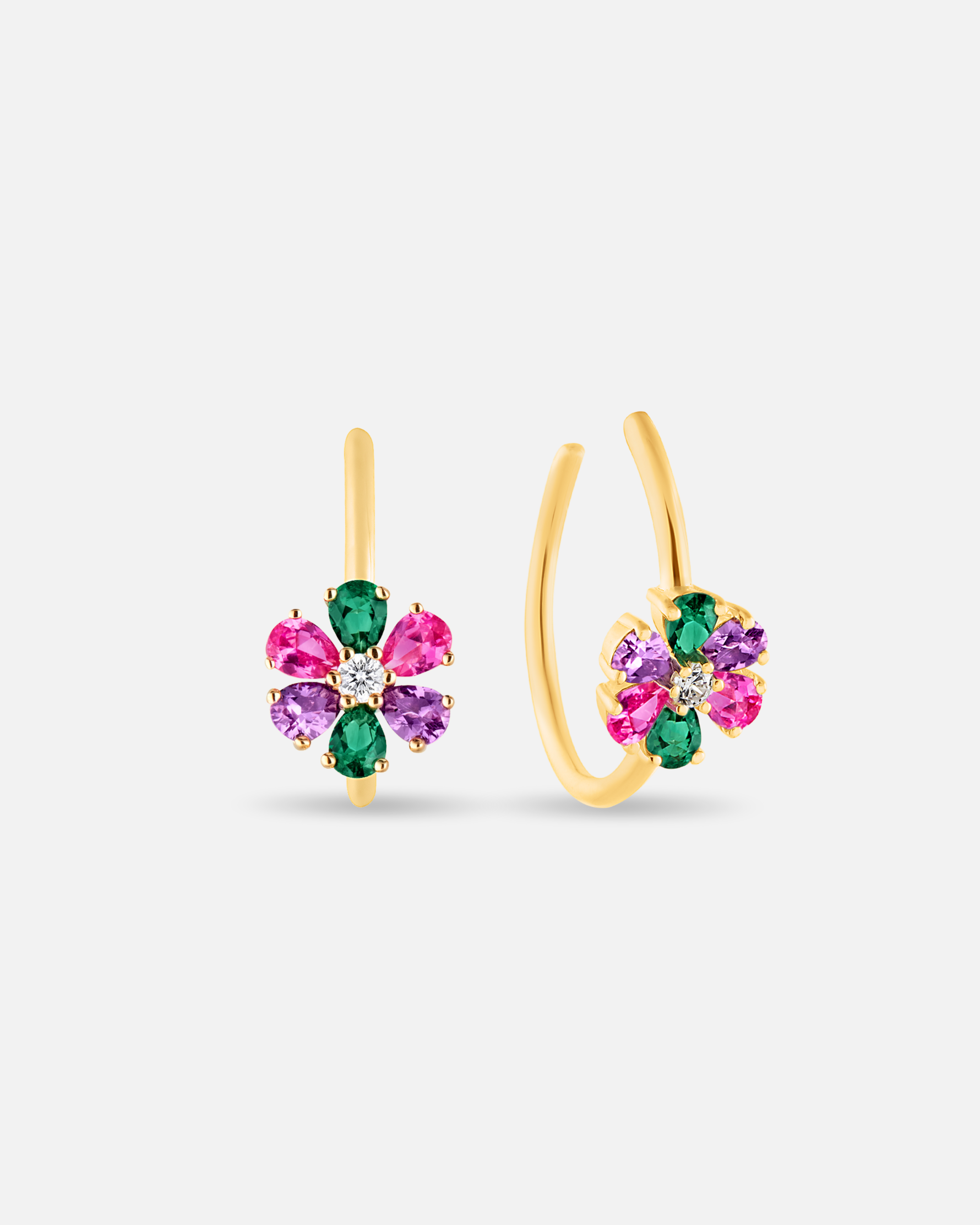 Boucles créoles Flora – Argent 925 doré