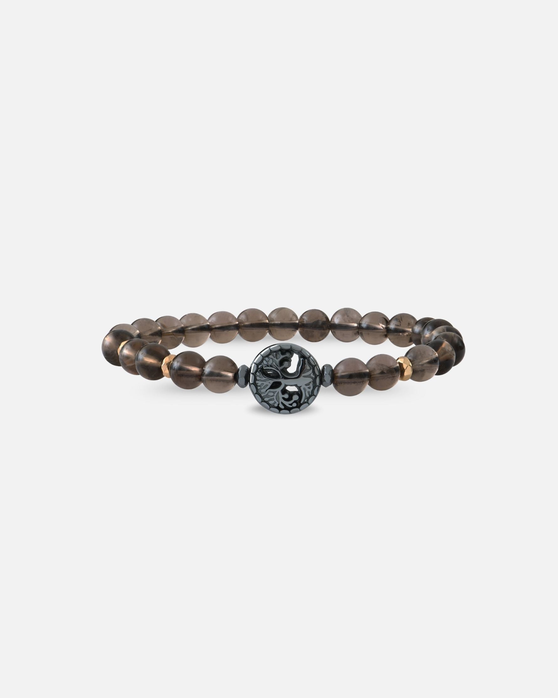 Bracelet Quartz Fumé Arbre de Vie