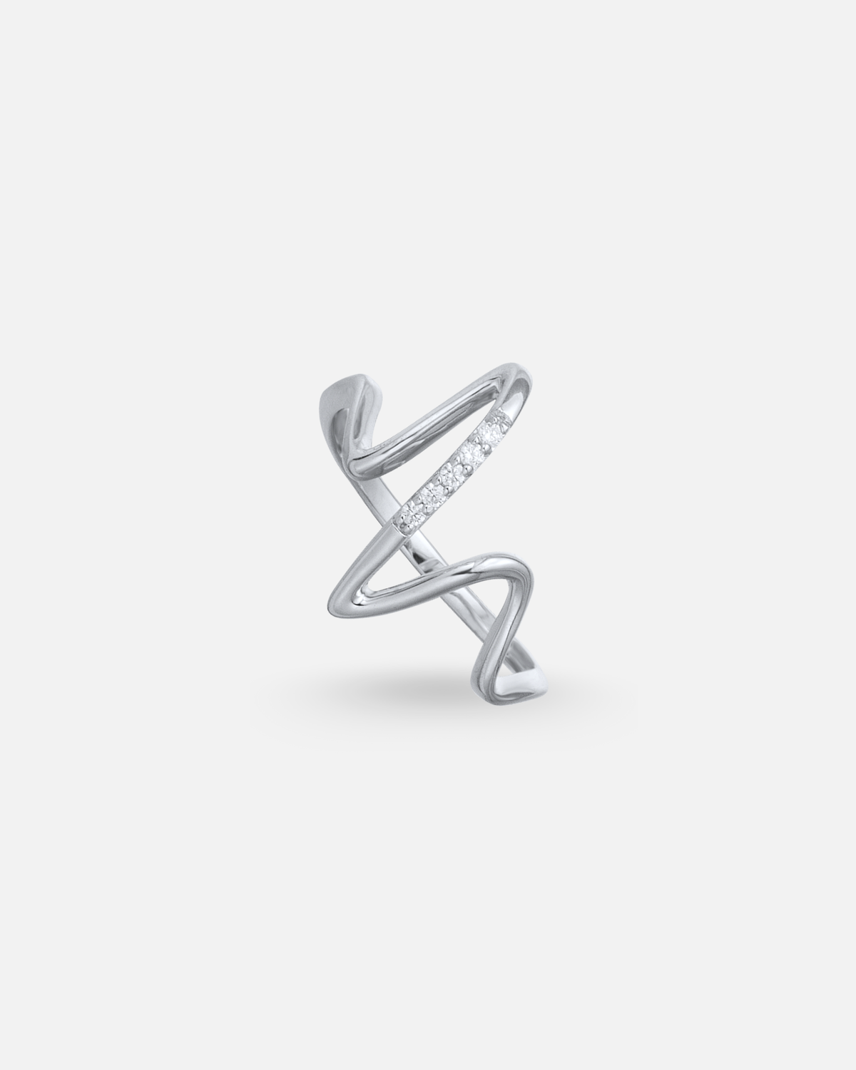Bague Elsa Lee – Heartbeat Argent 925 | Onde Courbe & 5 Zirconia
