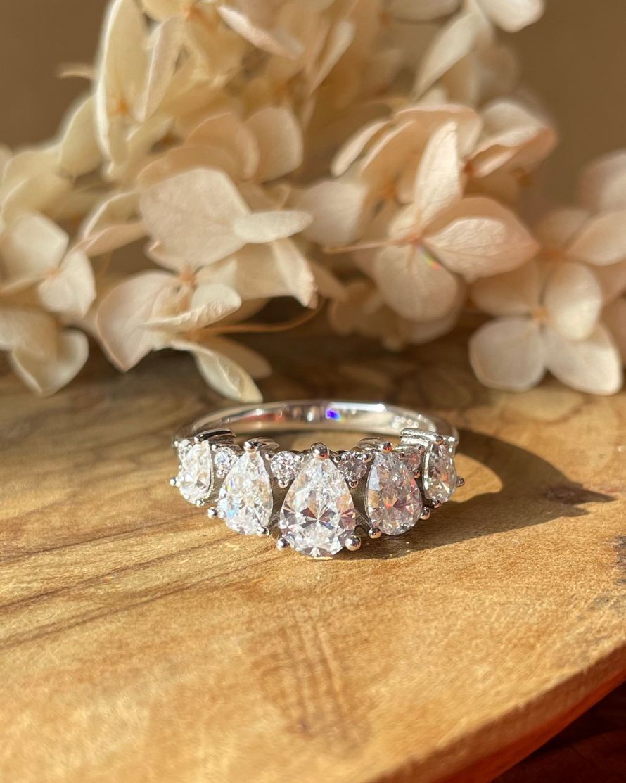 Bague Argent 925 Oxyde De Zirconium Halo