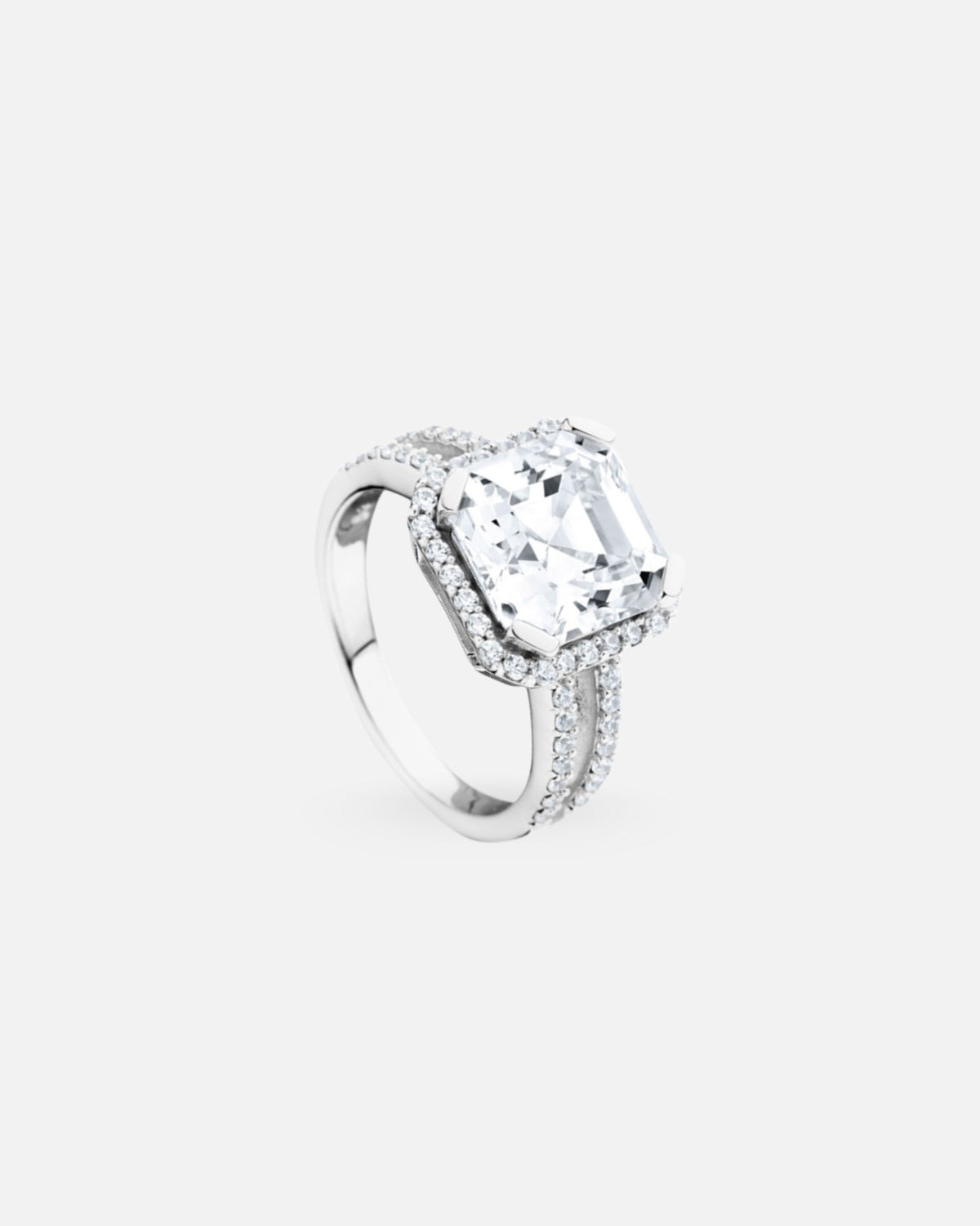 Bague Elsa Lee en argent 925 – Swarovski Zirconia central et halo