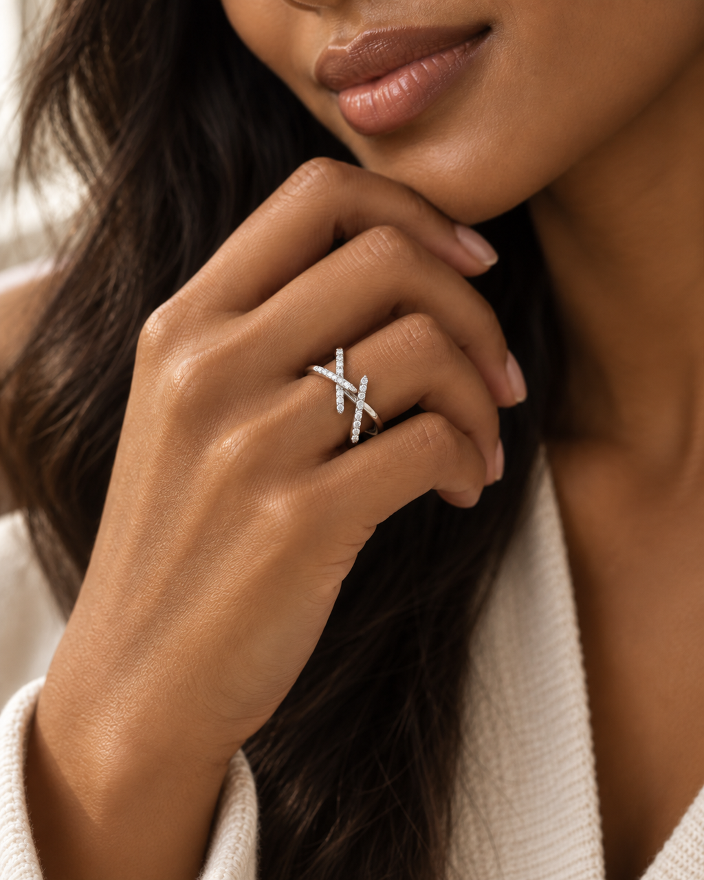 Bague Éclat Croisé en Argent 925