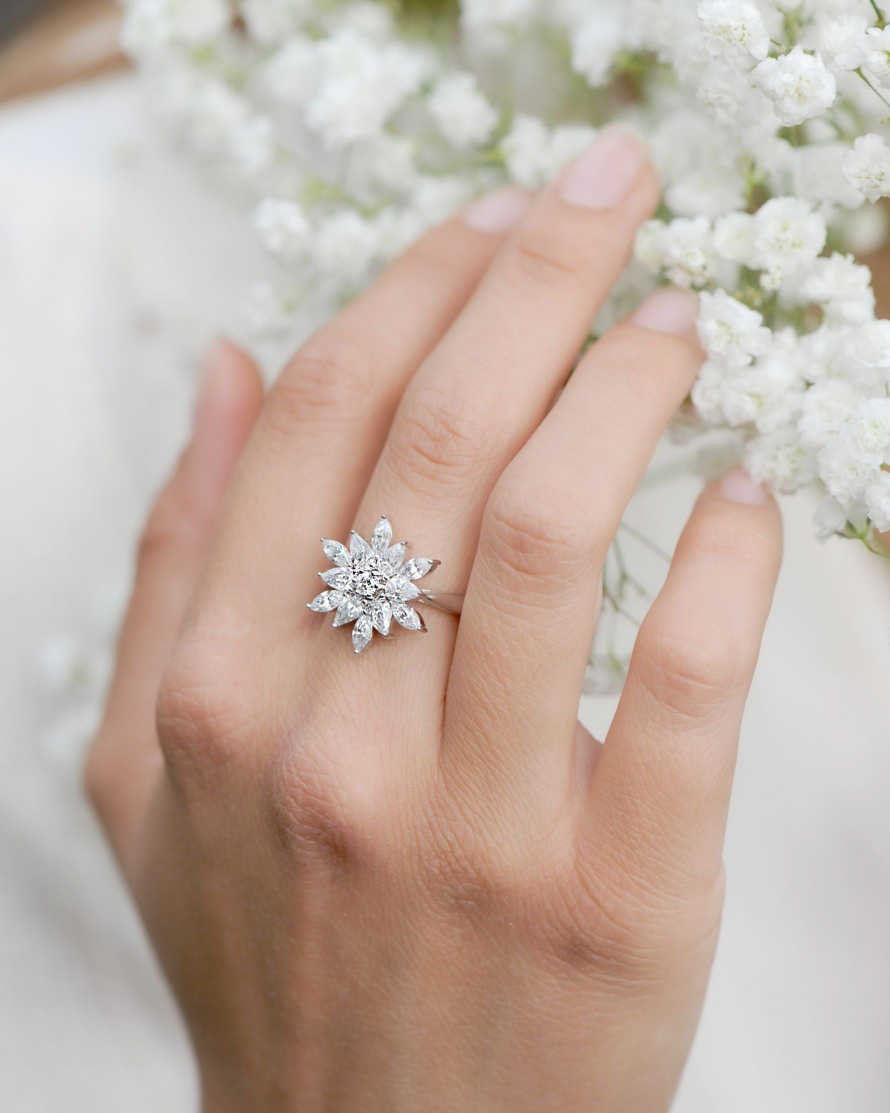 Bague en argent 925 Fleur des Neiges