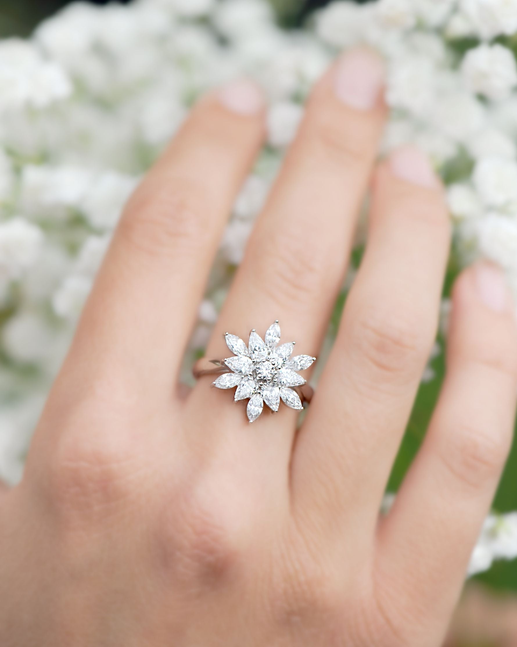 Bague en argent 925 Fleur des Neiges