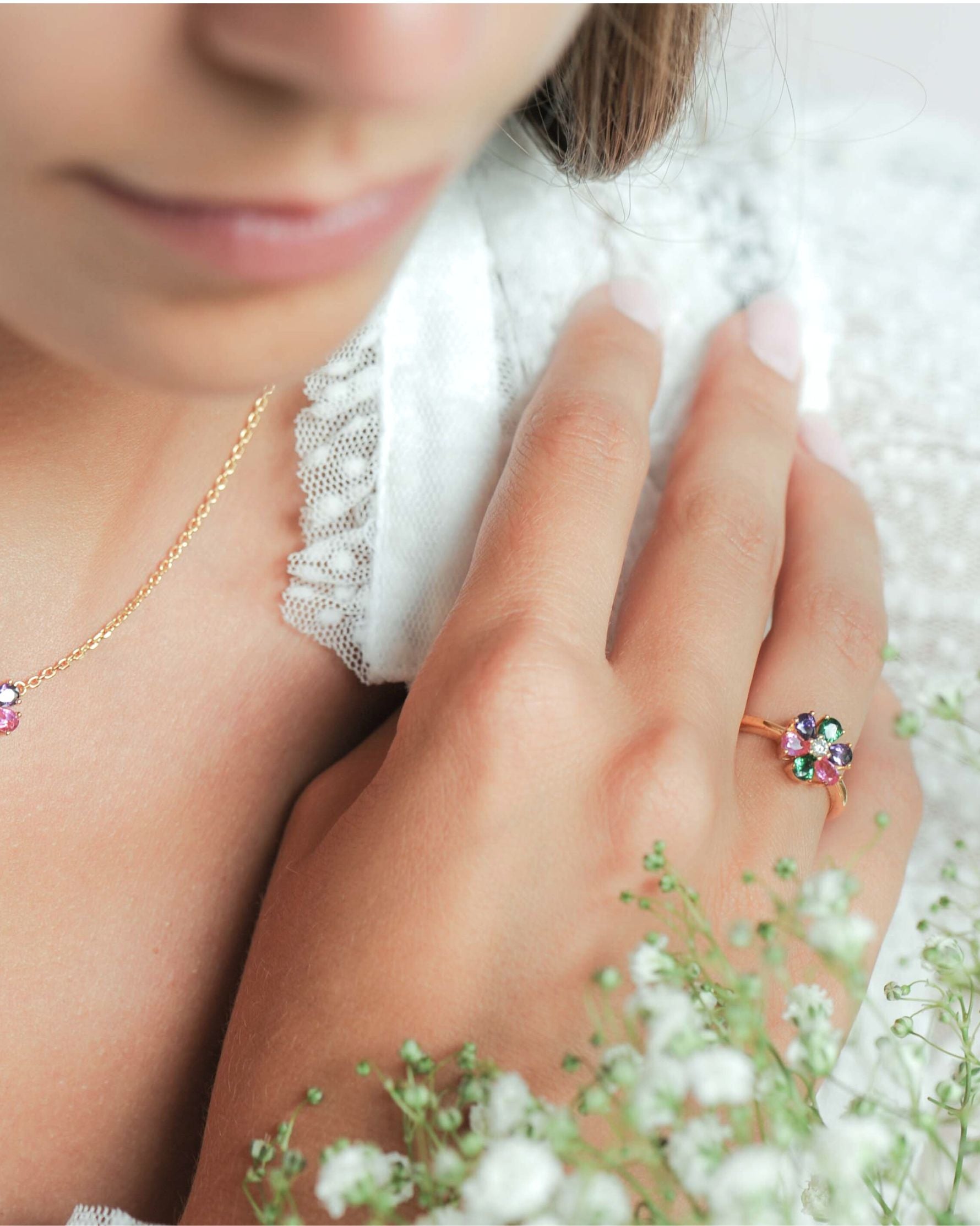 Bague Flora en argent 925 doré