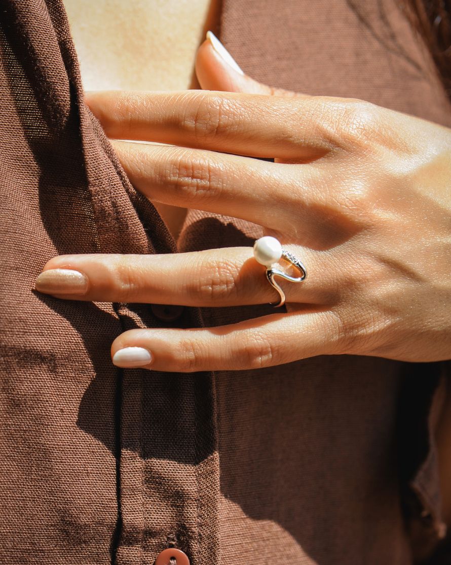 Bague perle en argent Lorelei