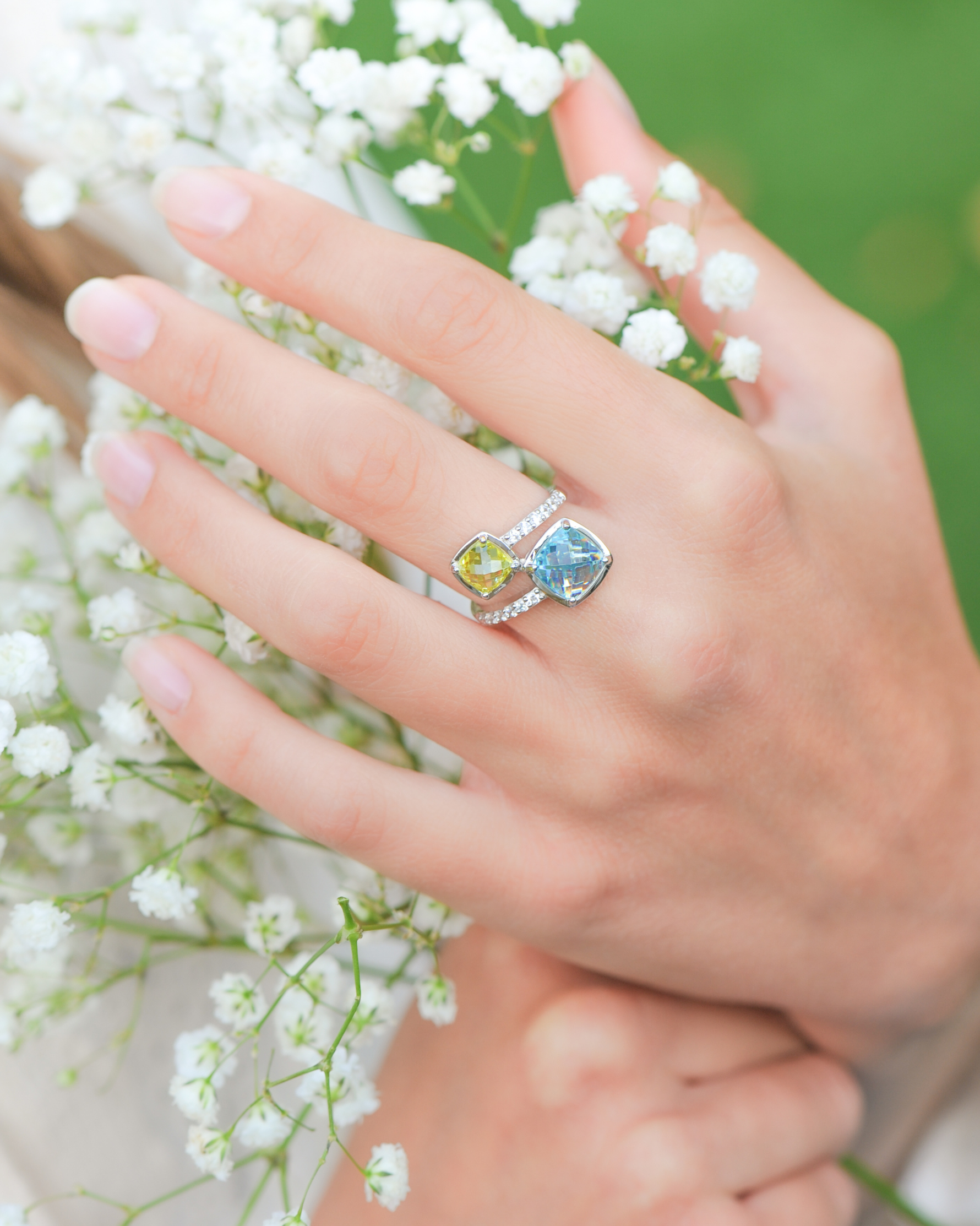 Bague Toi & Moi bicolore en Argent 925