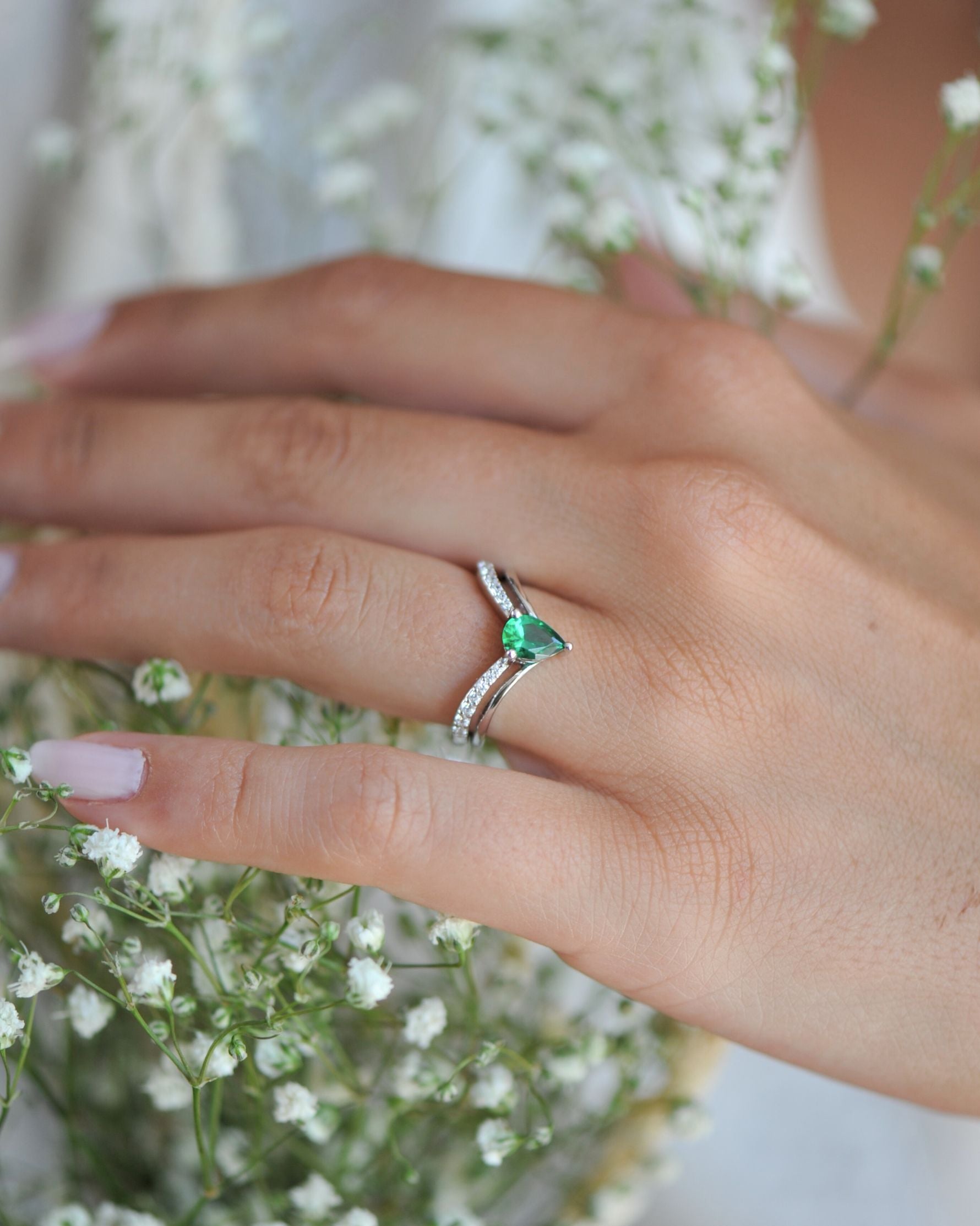 Bague Tradition Émeraude en argent 925