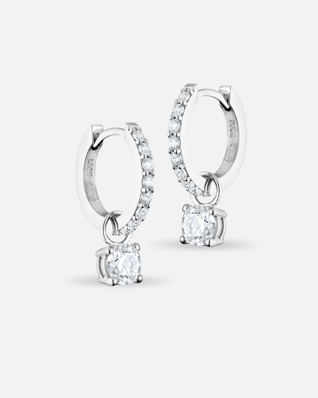 Boucles d’oreilles créoles Tradition en argent 925, zirconium brillant