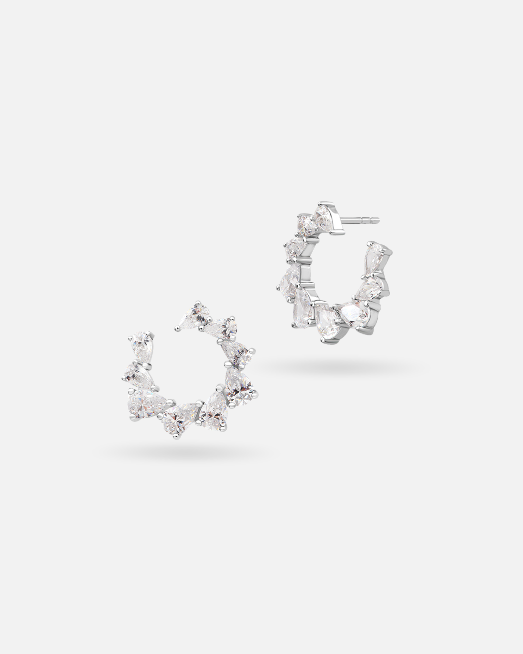 Tradition Halo Hoop Earrings – 925 Silver