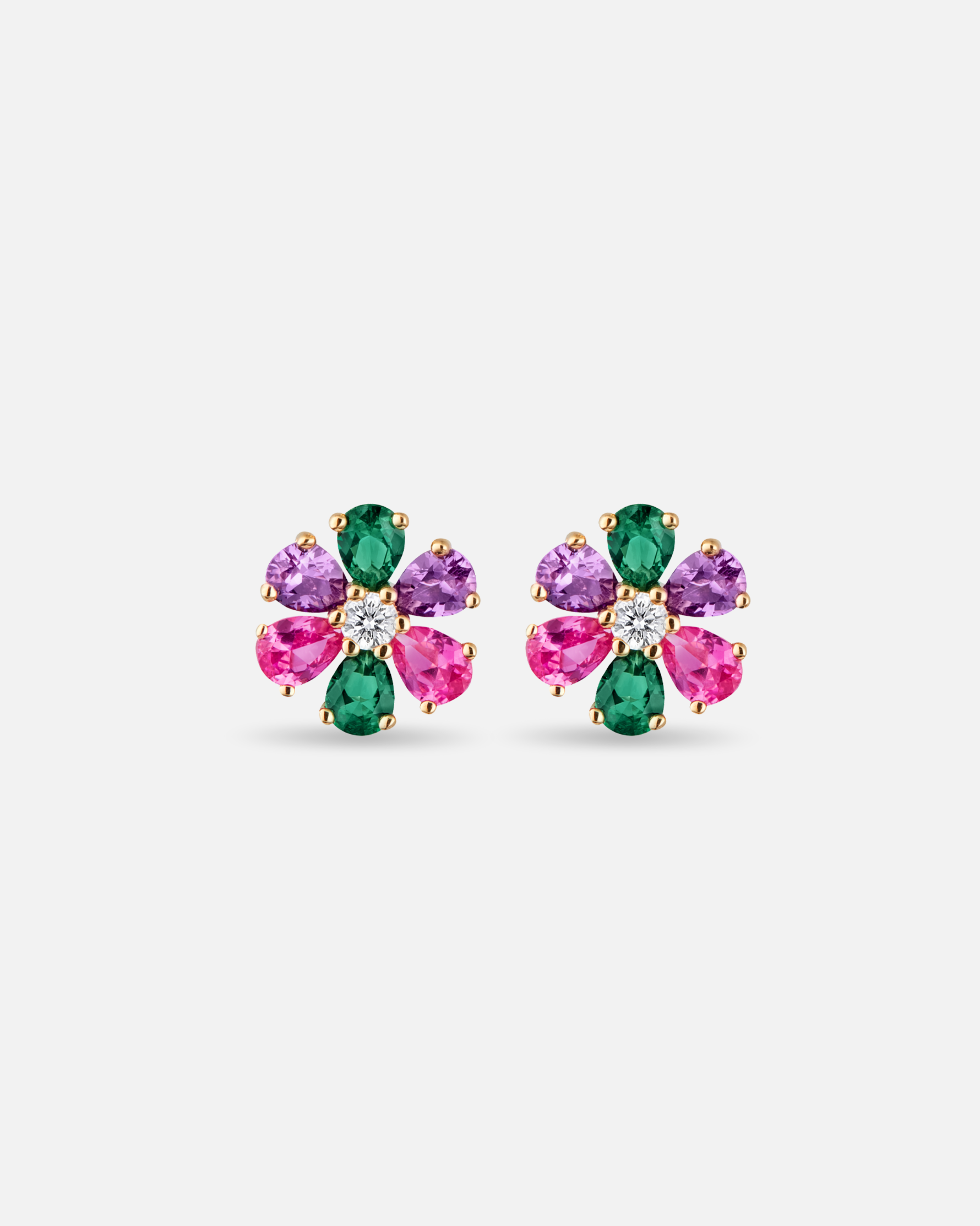 Boucles puce Flora en argent 925 doré