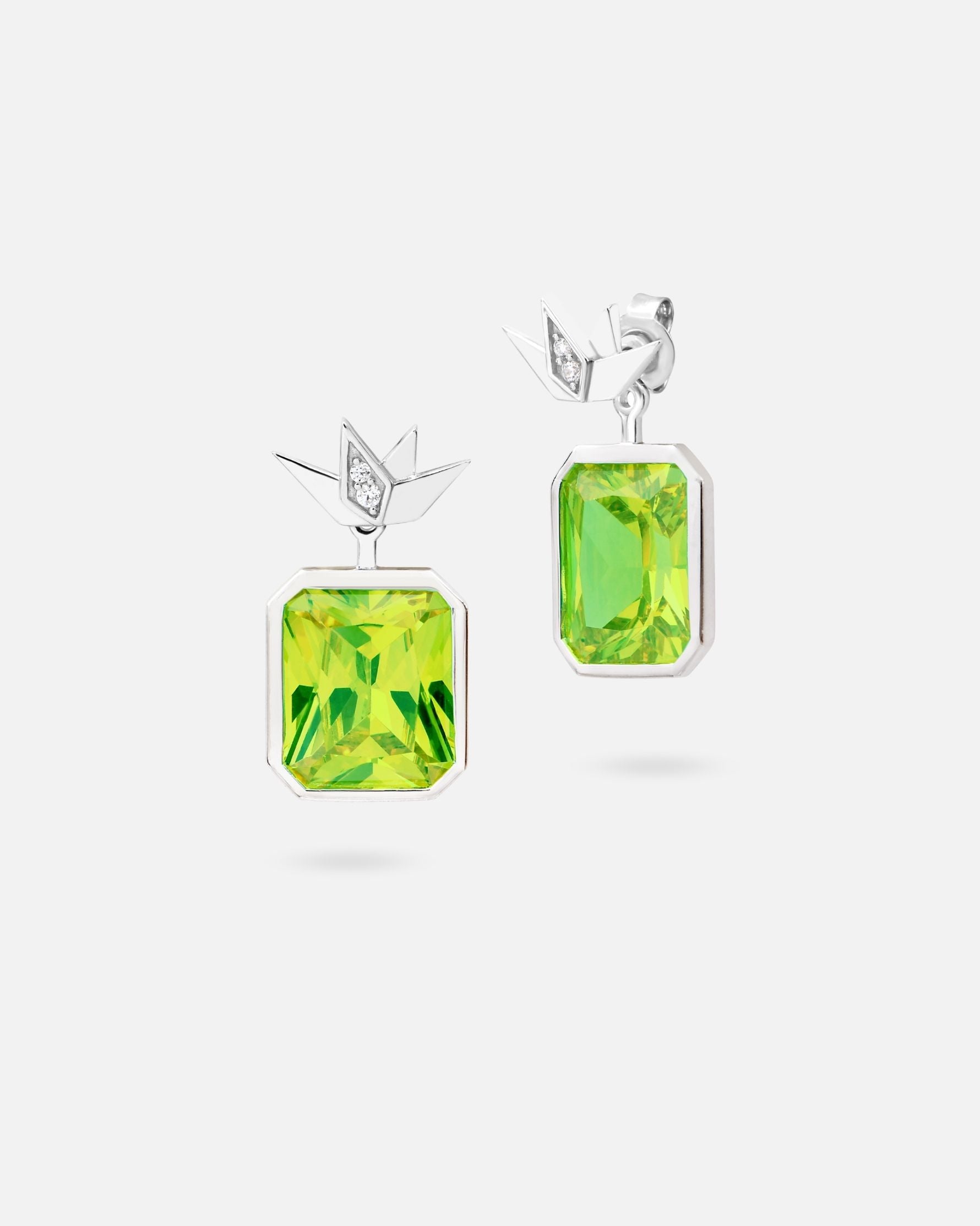 Boucles d’oreilles Origami vert
