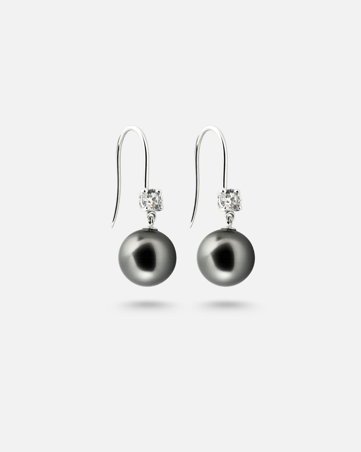 Boucles d’Oreilles Perles Grises Chic – Argent 925 & CZ