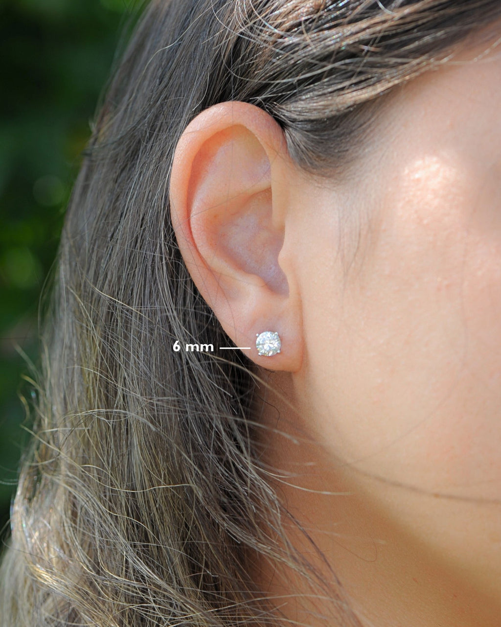 Boucles d’oreilles Solitaire en argent 925 taille 6mm