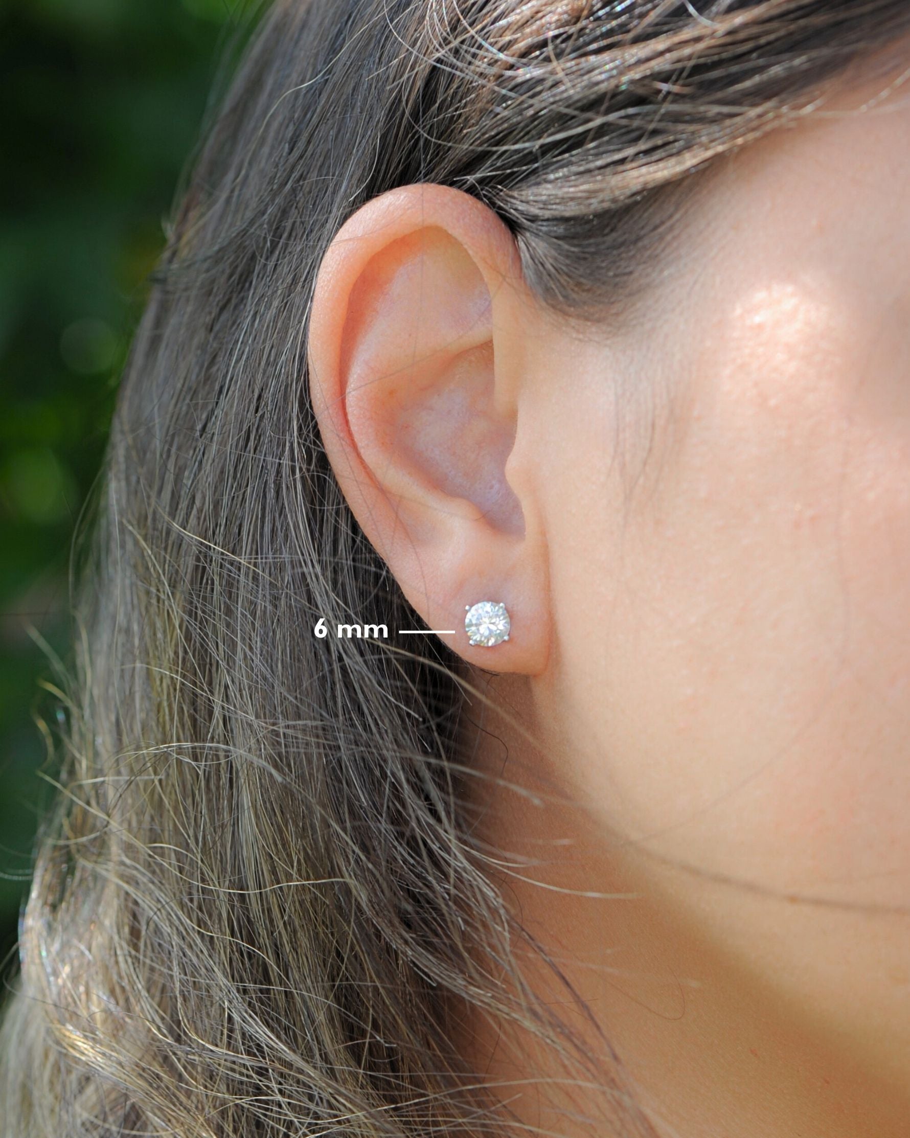 Boucles d’oreilles Solitaire en argent 925 taille 6mm