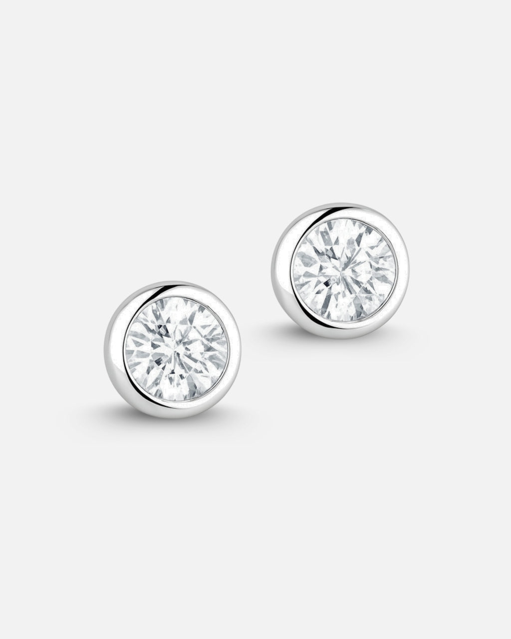 Solitaire Earrings – 925 Silver &amp; Zirconium Studs