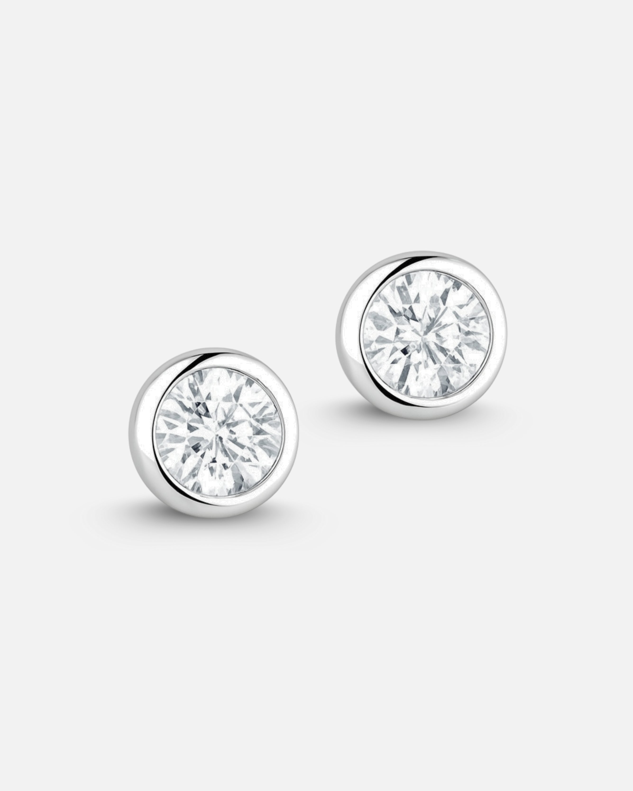 Solitaire Earrings – 925 Silver &amp; Zirconium Studs