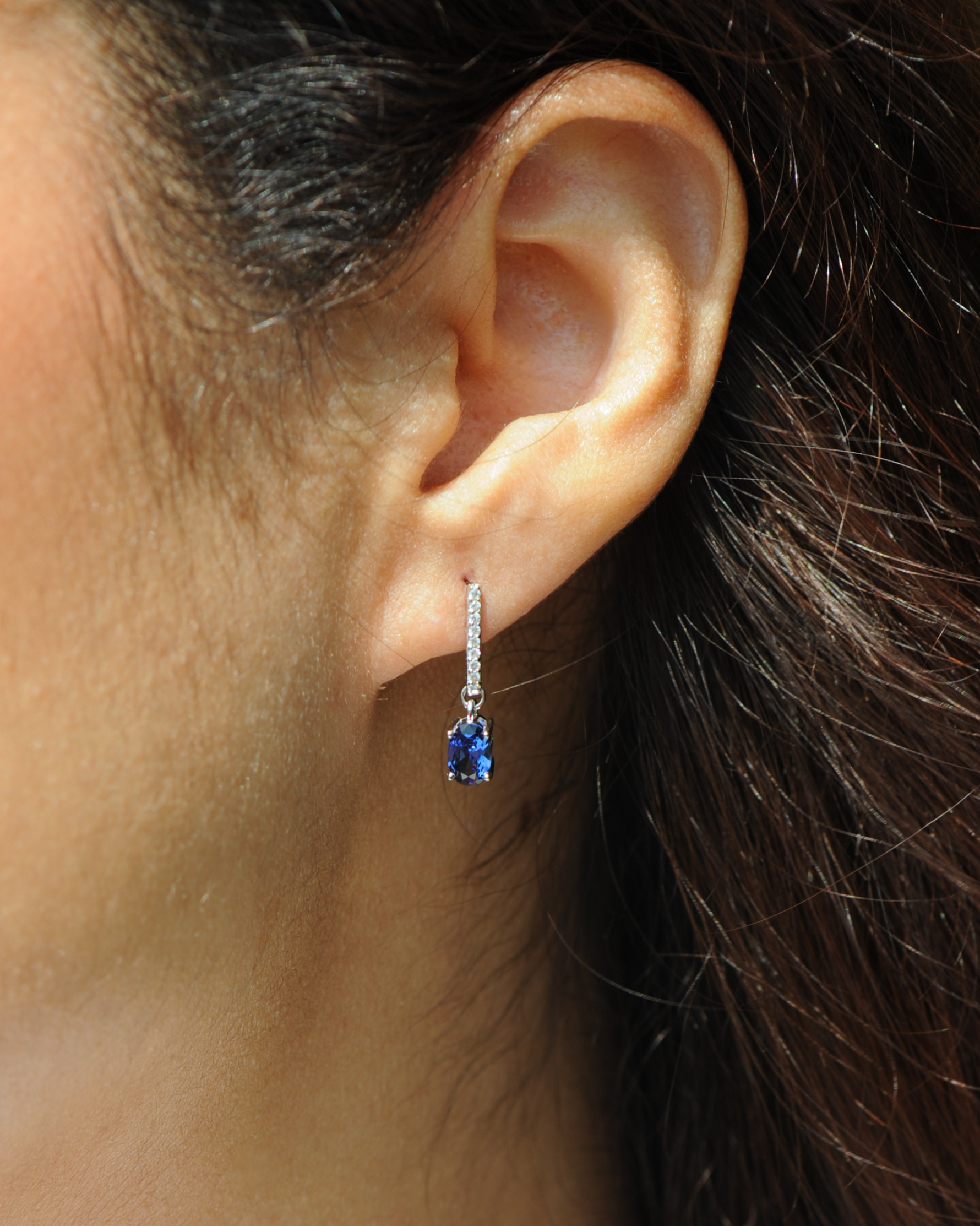 Boucles pendantes Saphir Tradition en argent 925