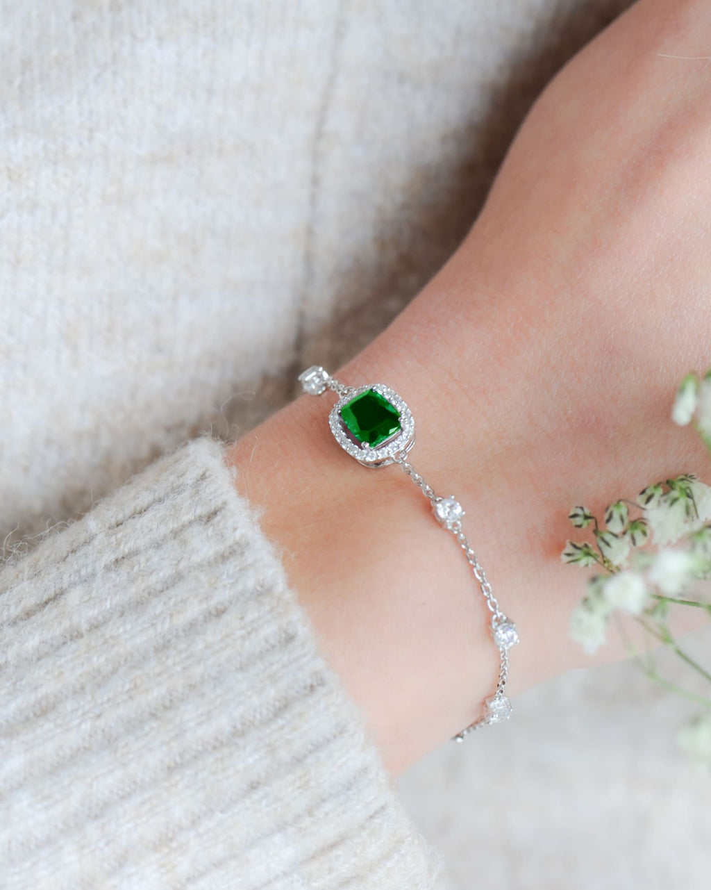 Traditional Emerald Bracelet – 925 Silver
