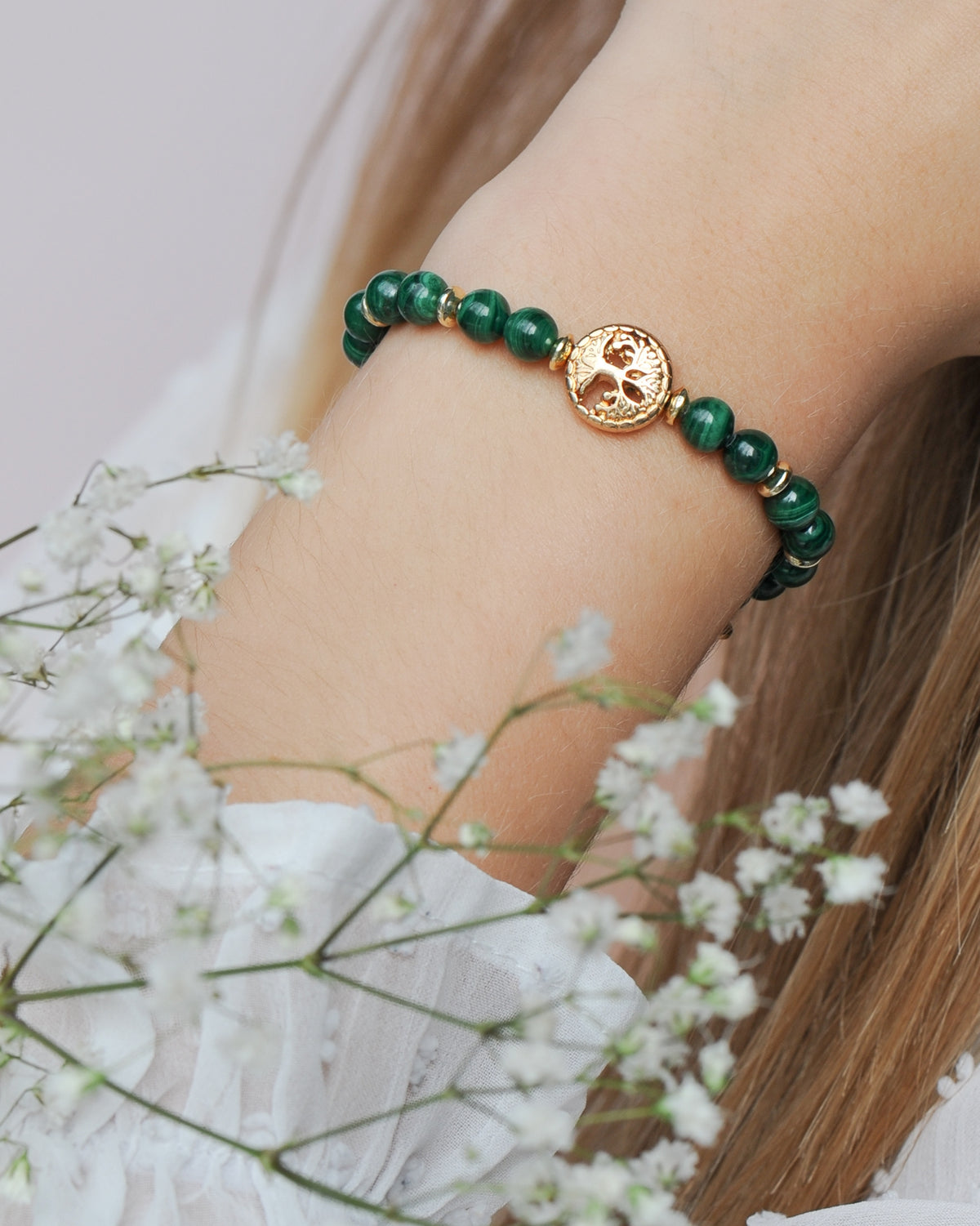 Malachite Arbre de Vie Bracelet