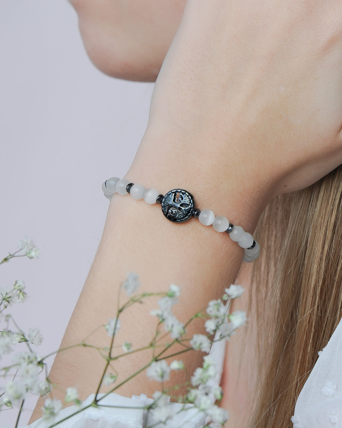 Moonstone Arbre de Vie Bracelet