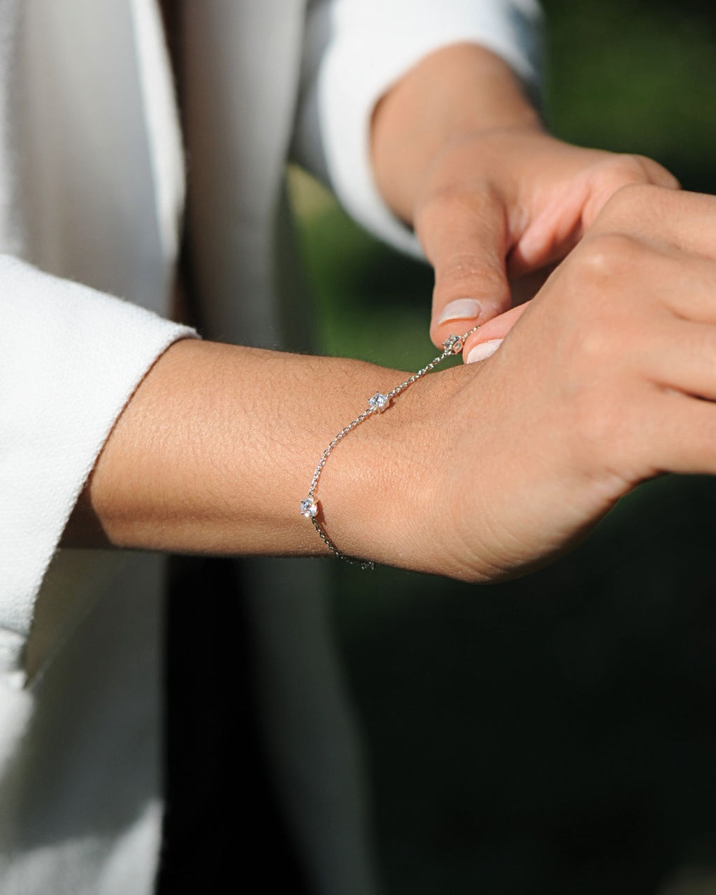 Bracelet Solitaire en argent 925 – zirconium blanc