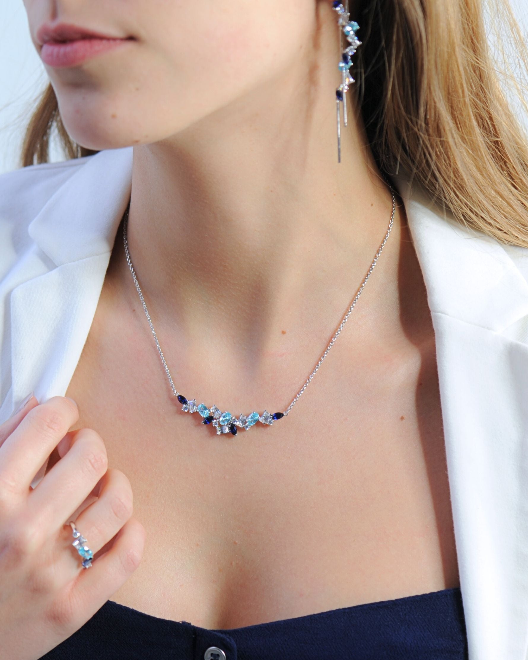 Aquamarine Necklace – 925 Silver