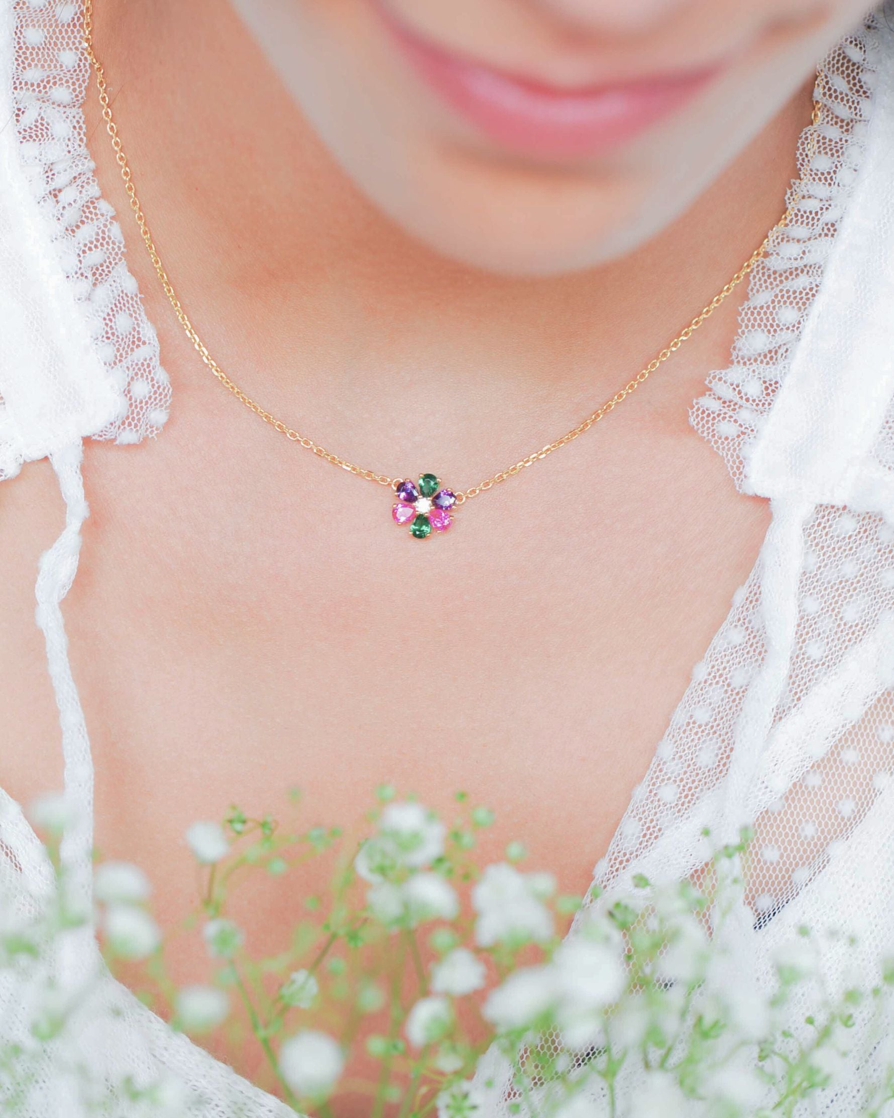 Collier Flora en argent 925 doré