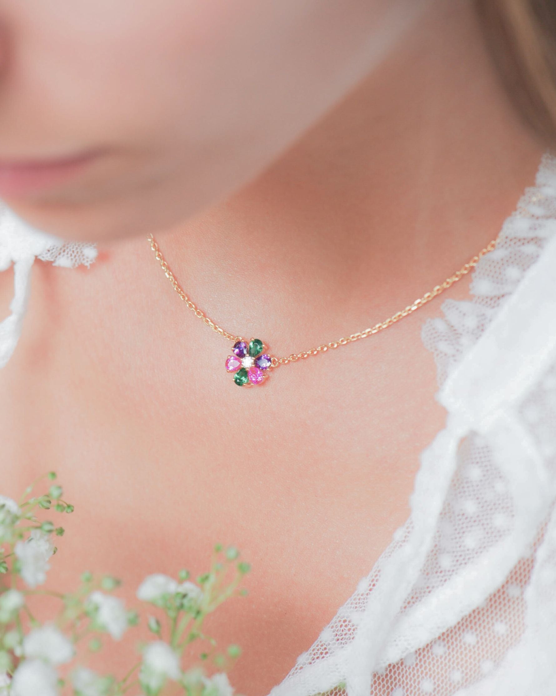 Collier Flora en argent 925 doré