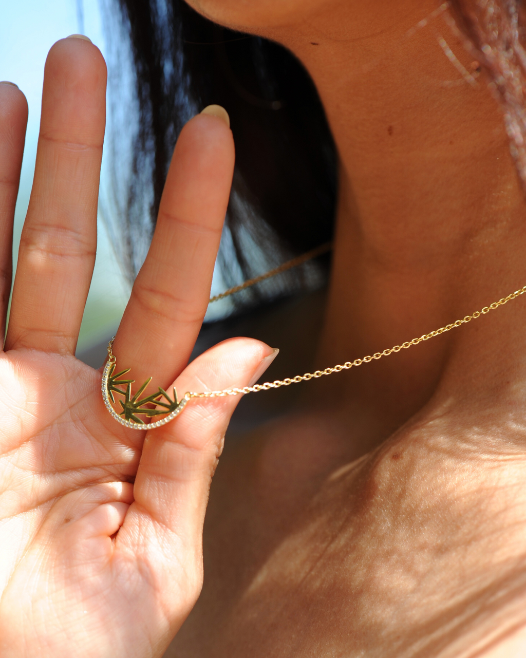 Collier Palmier en argent 925 doré