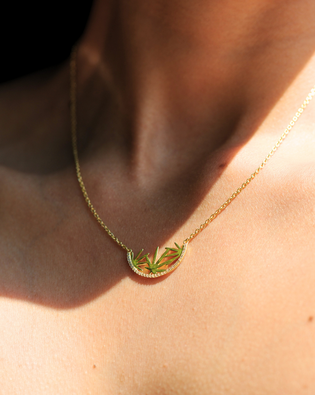 Collier Palmier en argent 925 doré