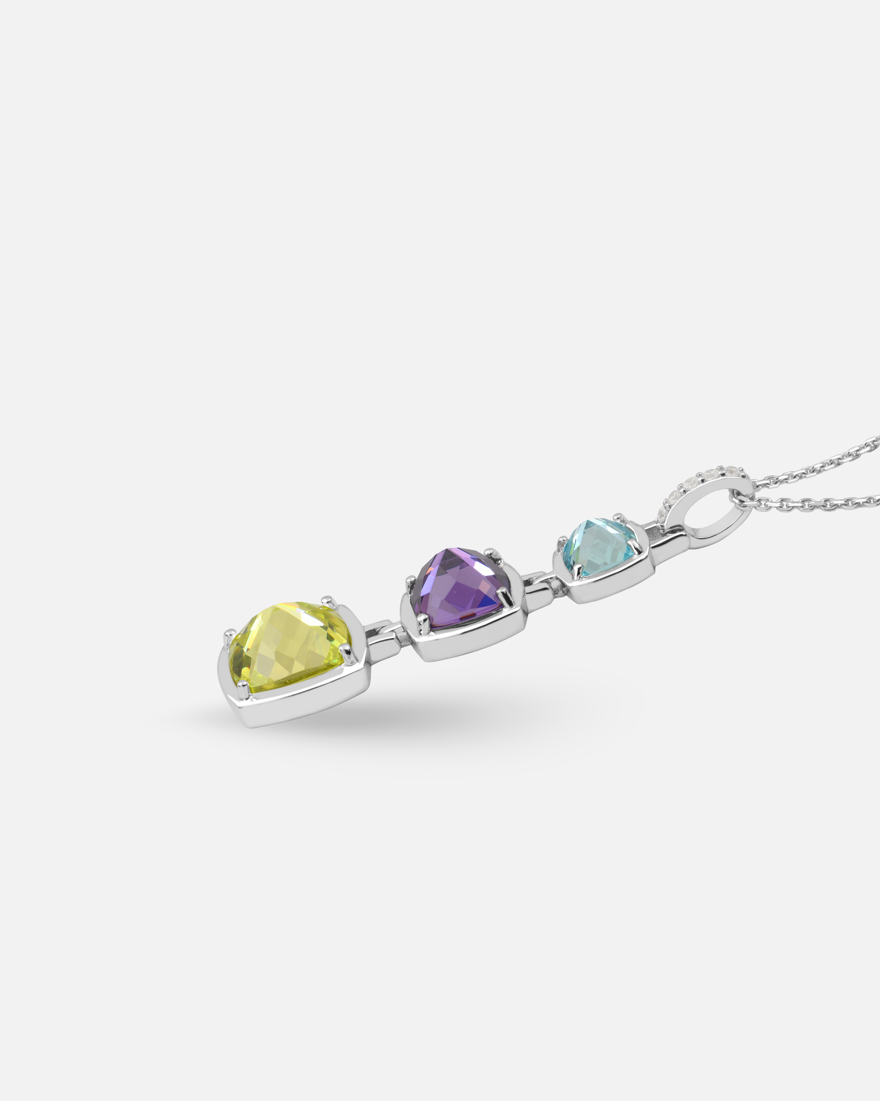 Collier Escapade en argent 925 et oxydes de zirconium tricolores