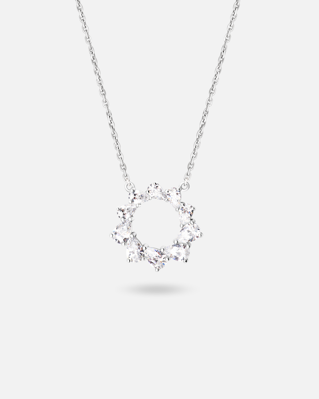Collier pendentif Halo rond en argent 925