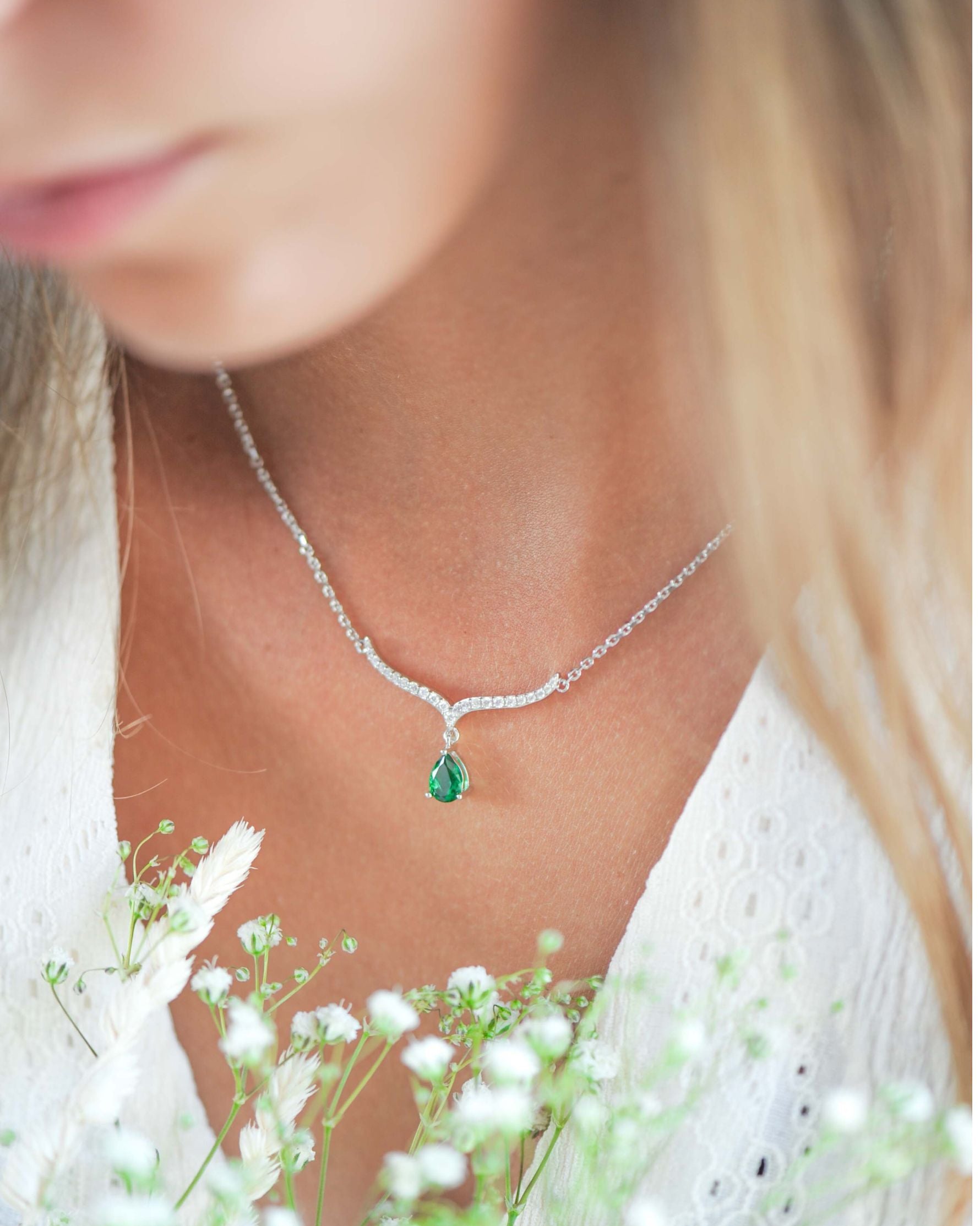 Collier Tradition Émeraude en argent 925