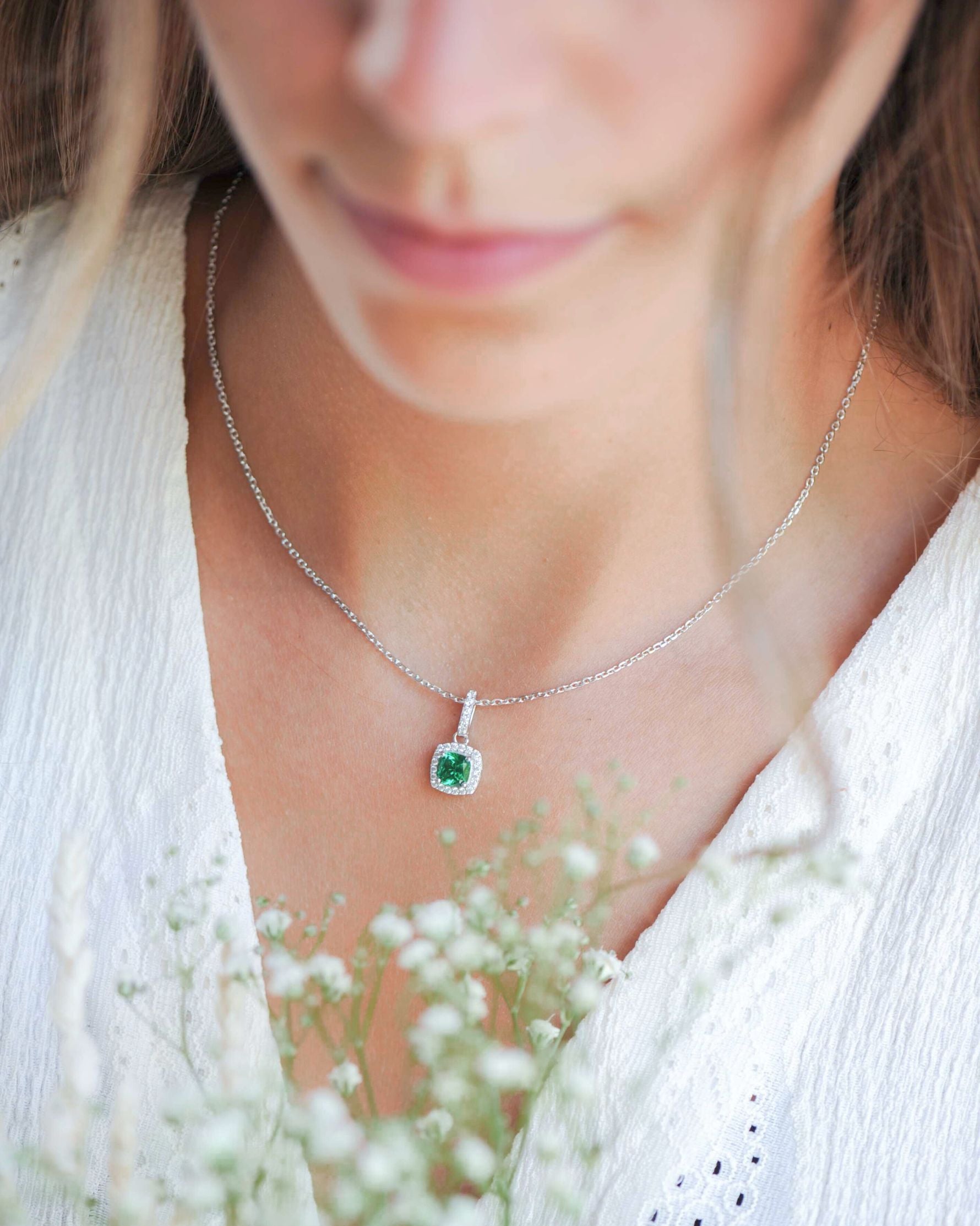 Collier Tradition Émeraude en argent 925