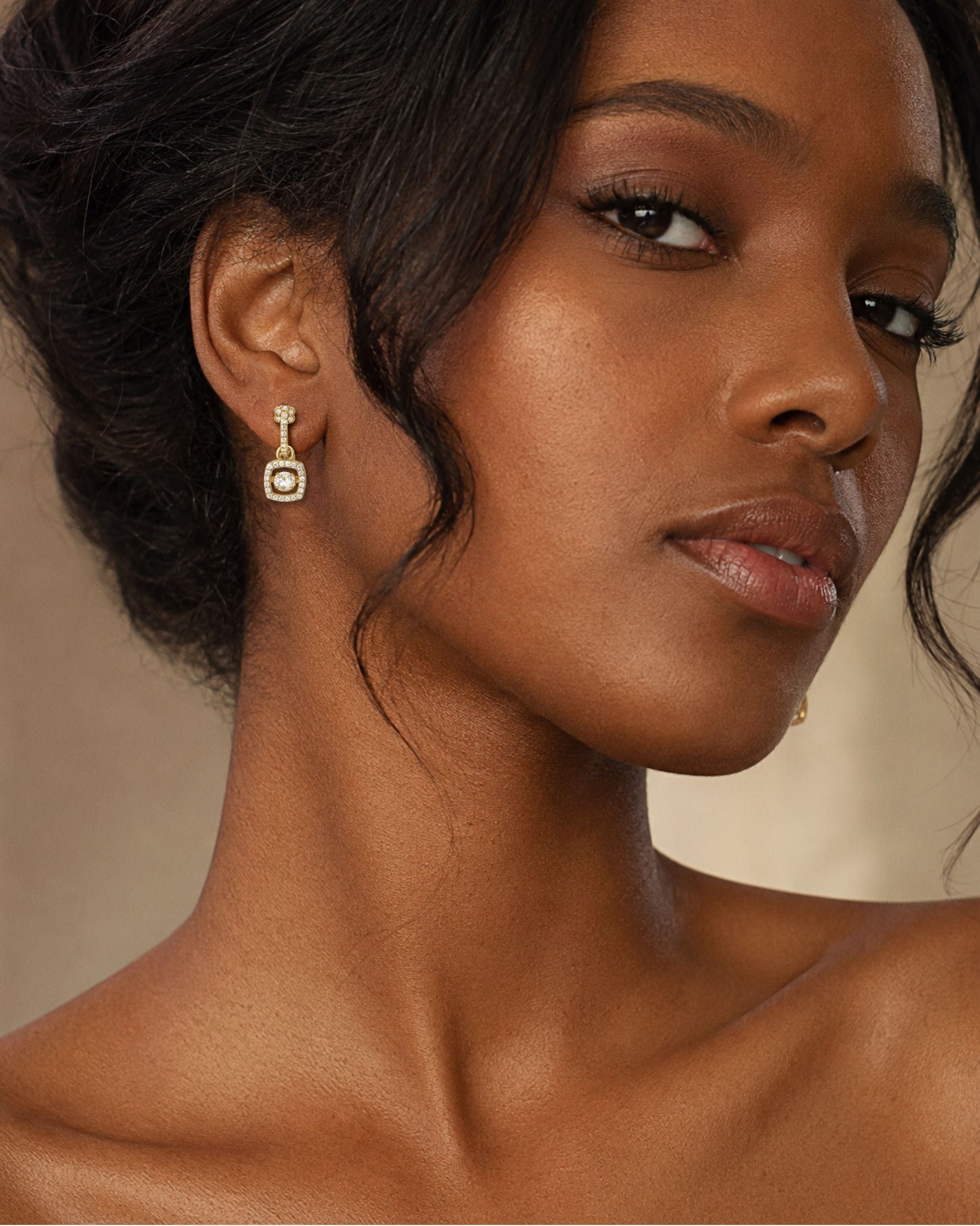 Boucles d’oreilles Dancing Stone Carré