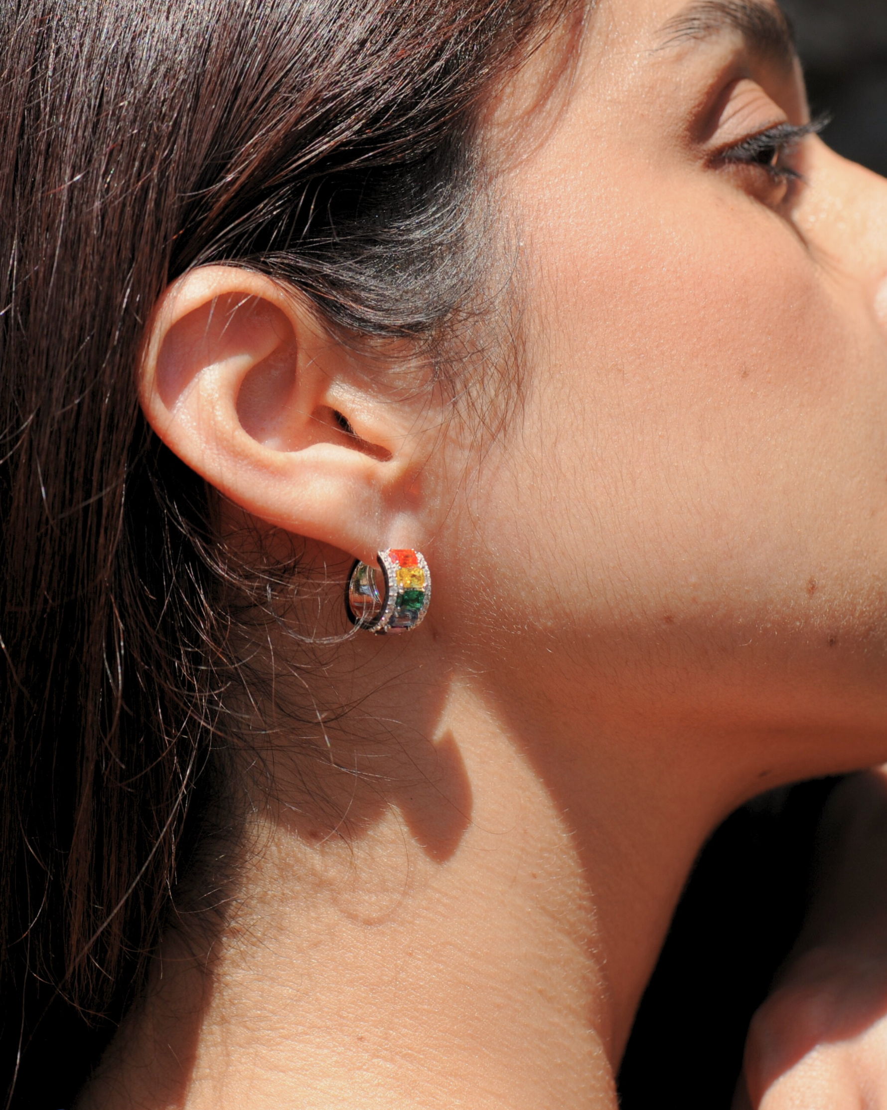Boucles créoles Arc-en-Ciel – Argent 925