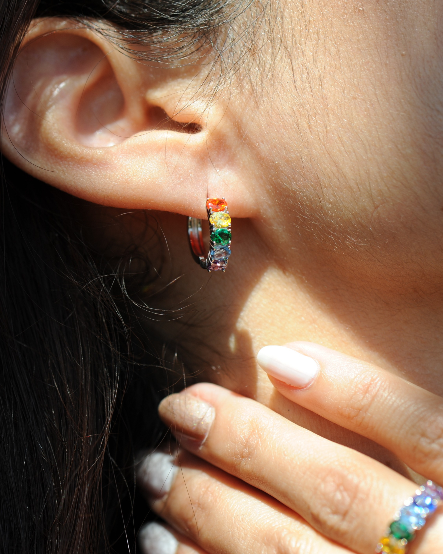 Boucles créoles Arc-en-Ciel – Argent 925