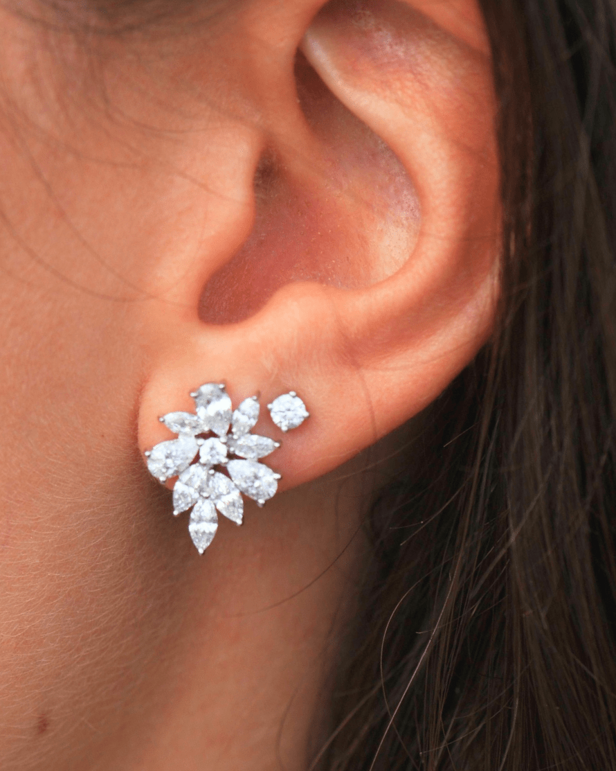 Puces d’oreilles en argent 925 Fleur des Neiges