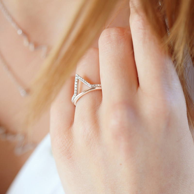 Bague argent triangle collection Victoire